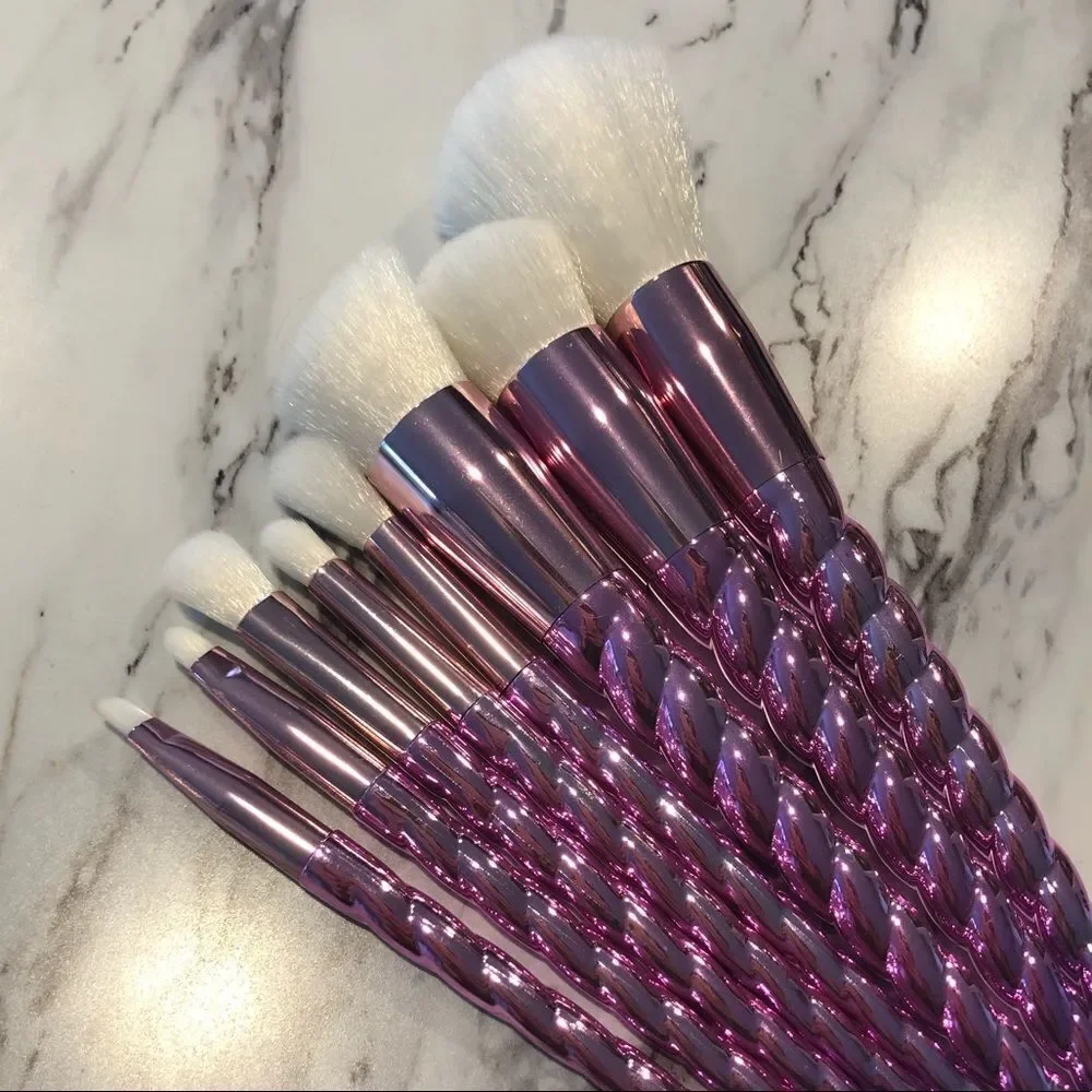 Pink Unicorn Makeup Brushes - 8 Piece Set